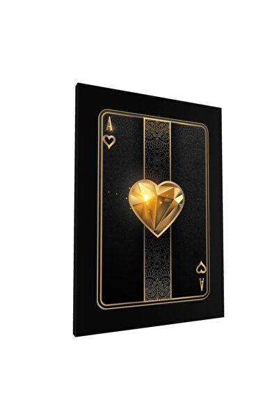 PozaTablou Pictură pe pânză: Asul inimii negre cu detalii aurii 70x100 cm