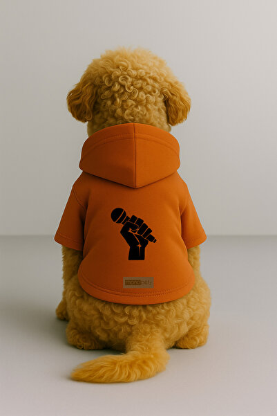 Monopetz Printed Dog and Cat Outfit & Dress with Fleece Inside - Orange Color...