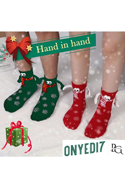 BGSignature Magnetic Holding Hands Christmas Stockings Set of 2 – Red & Green