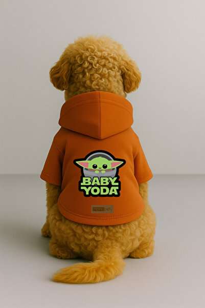 Monopetz Printed Dog and Cat Clothing & Dress with Fleece Inside - Orange Col...