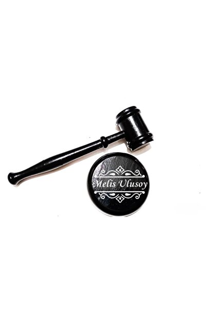 gifttime Kişiye Özel Siyah Ahşap Hakim Tokmağı – İsim Yazılı Dekoratif Adalet...