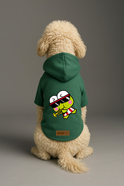 Monopetz Printed Dog and Cat Clothing & Dress with Fleece Inside - Green Colo...