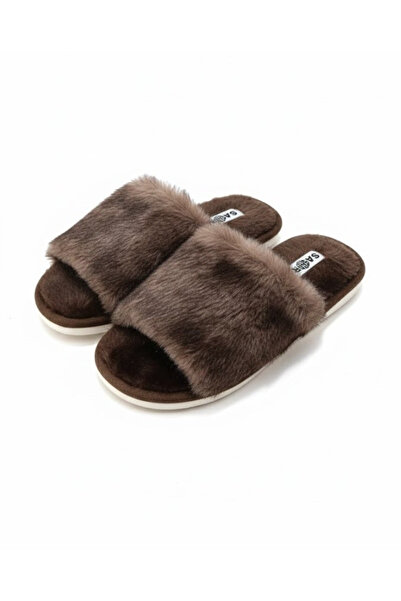 SARA Women's winter slippers with soft fur texture