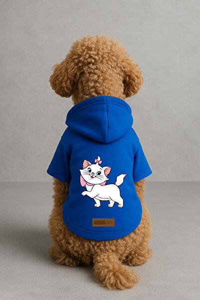 Monopetz Printed Dog and Cat Clothing & Dress with Fleece Inside - Blue Color...