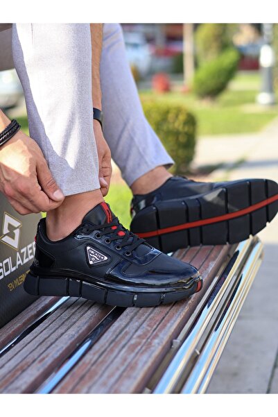 SOLAZER Men's Black Orthopedic Non-Slip Sole Casual Sneaker 062