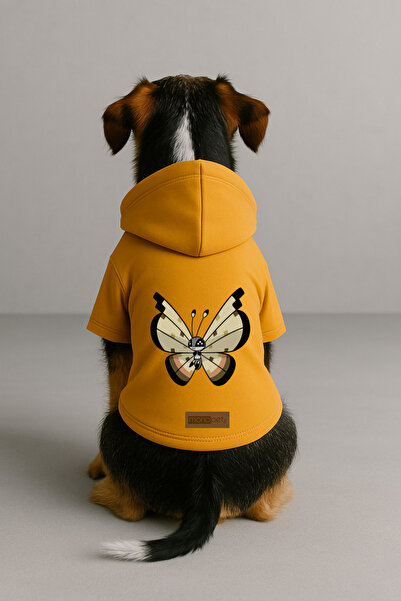 Monopetz Printed Dog and Cat Clothing & Dress with Fleece Inside - Yellow Col...