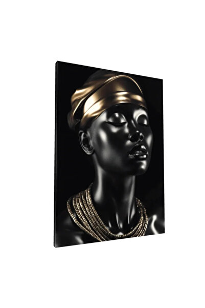 PozaTablou Pictură pe pânză: Portret elegant cu accente aurii 50x70 cm
