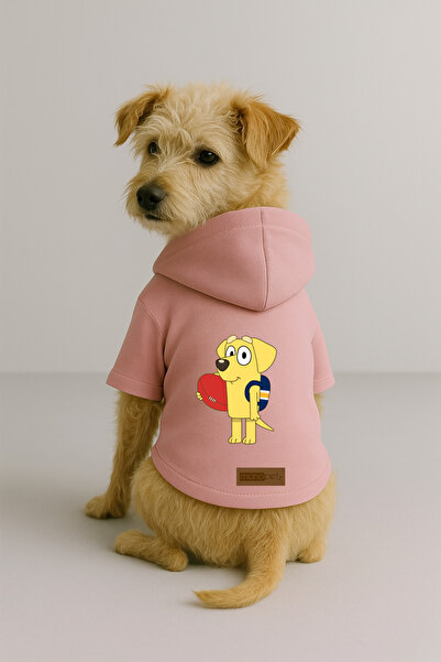 Monopetz Printed Dog and Cat Clothing & Dress with Fleece Inside - Pink Color...