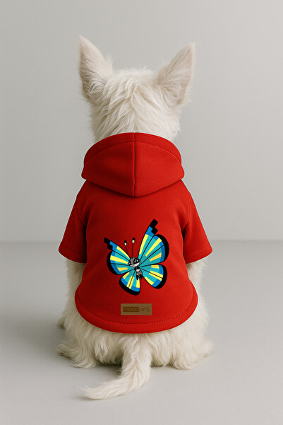 Monopetz Printed Dog and Cat Clothing & Dress with Fleece Inside - Red Color ...
