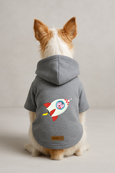 Monopetz Printed Inside Fleece Dog and Cat Clothing & Dress - Gray Color K Ho...