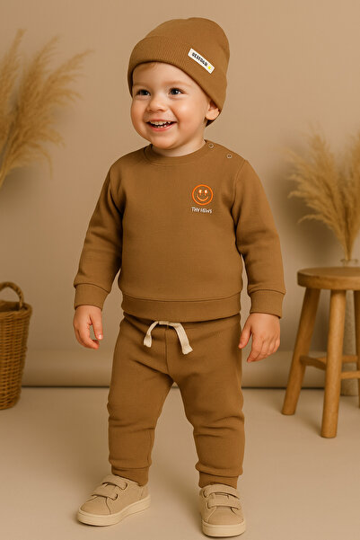 tinytrends طقم مكون من قطعتين من Baby Boy & Child Smile Beanie مع هدية