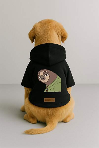 Monopetz Printed Dog and Cat Clothing & Dress with Fleece Inside - Black Colo...