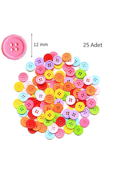 Limmy Круглі кольорові ґудзики Різнокольорові ґудзики 1,2 см - 25 штук