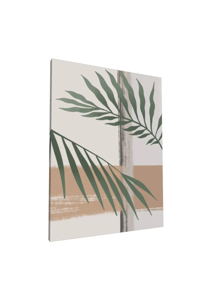 PozaTablou Pictură pe pânză: Frunze verzi pe fundal abstract 70x90 cm