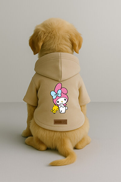 Monopetz Printed Dog and Cat Outfit & Dress with Fleece Inside - Beige Color ...