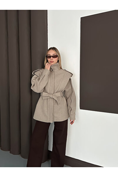 Joi Design Oversize Jacket with Belted Shoulder Laces