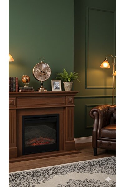 AAA Metal Altın Rengi Ayaklı Masaüstü Büyük Boy Dekor Saati 33 Cm