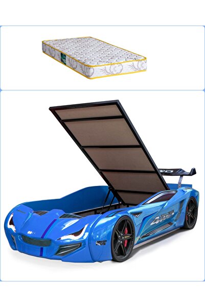 Setay Arabalı Yatak, Mercedes Rüzgarlıklı Bazalı Arabalı Yatak - Mavi + 1 Ade...