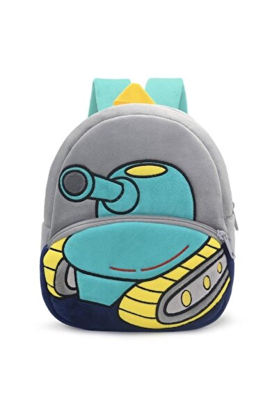 KERNOWSUN Plush Backpack - Tank Model (Preschool), Grey