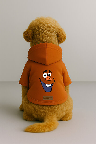 Monopetz Printed Dog and Cat Clothing & Dress with Fleece Inside - Orange Col...