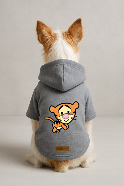 Monopetz Printed Inside Fleece Dog and Cat Clothing & Dress - Gray Color K Ho...