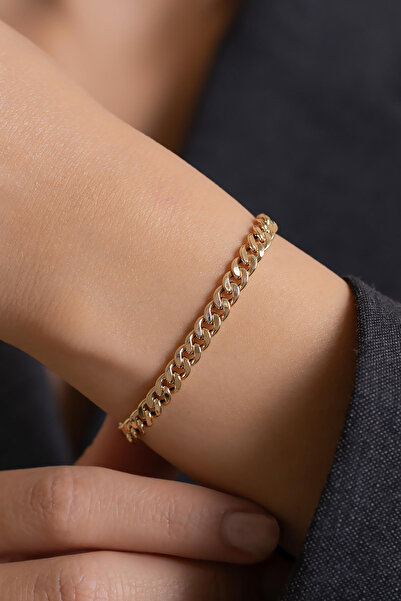 Bayar Gold 14 Ayar Altın İtalyan Gurmet Bileklik 6mm