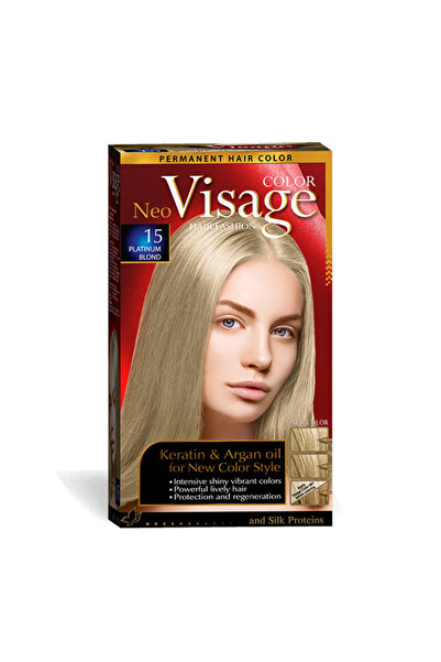 VİSAGE Neo Keratin & Argan Oil Hair Dye 15 Platinum Blonde
