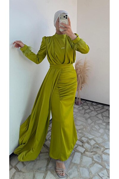 moda zeynaa DEFNE TESETTÜR SATEN ABİYE