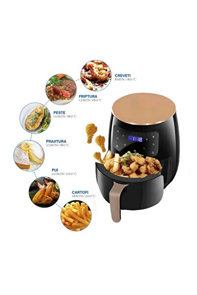 Super Air Fryer 6L, Gatire Sanatoasa Fara Ulei, 2400W, 8 Programe Smart