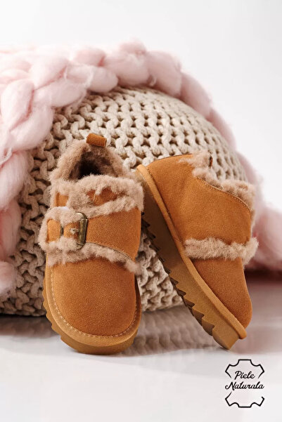 Zaira Ghete fete îmblanite maro din piele naturala intoarsa Diana #22721 - 27