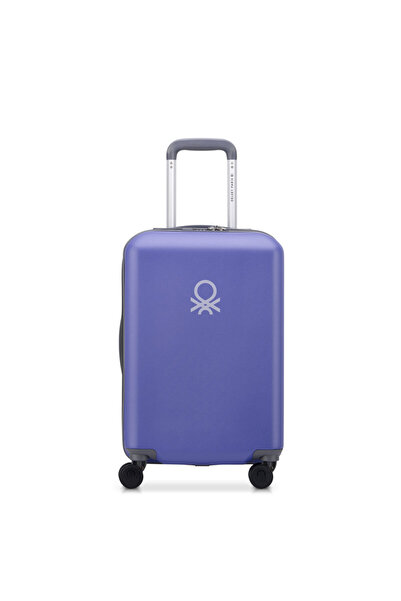 Delsey United Colors of Benetton Hardside 4-Double Wheel Luggage Trolley Cabin Suitcase 55cm Violet