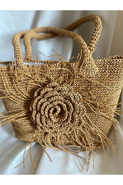 İhtiyacımVar حقيبة كتف، حقيبة كتف أنيقة مع جيب مبطن بلون القش ومشبك إغلاق