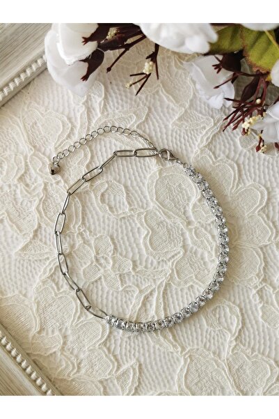 Halley Concept Stoned Steel Anklet