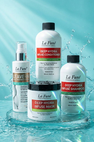 LF Lafune Nem Bombası Saç Bakım Seti Kuru ve Sert Saçlar İçin Deniz Yosunu Özlü Şampuan Maske Krem