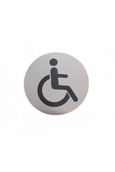 adhoreca Indicator de toaletă din oțel inoxidabil pentru persoane cu dizabilități, Ø 8 cm, autoadeziv