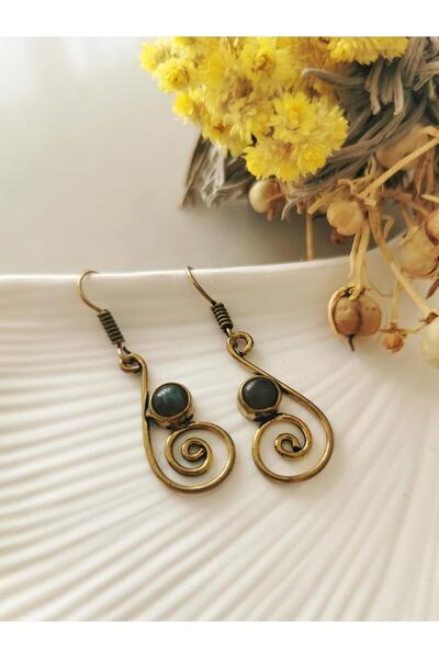 Halley Concept أقراط من حجر الأرز الطبيعي