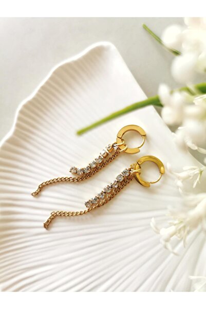 Halley Concept أقراط متدلية من الفولاذ المقاوم للصدأ للنساء