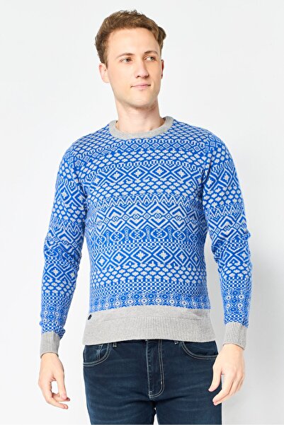 Lacoste Men Crew Neck Allover Print Sweater, Multicolor