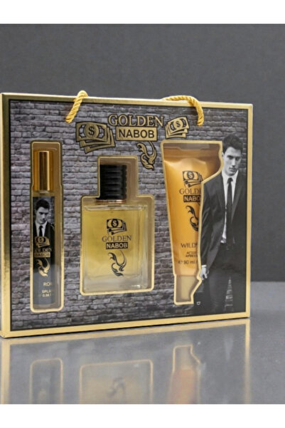 Wild Rose Golden Nabob Men's Gift Set 3 Pieces: Perfume 50ml, After Shave 90m...