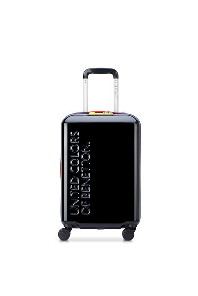 Delsey United Colors of Benetton Double Wheel Luggage Cabin Trolley Suitcase 55cm Noir