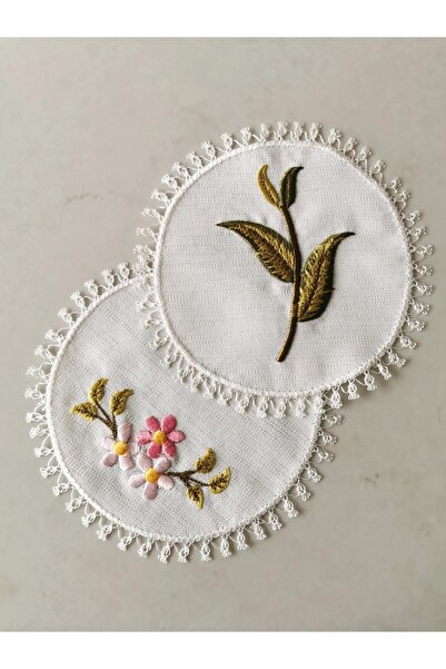 Halley Concept Embroidered, Needle Embroidered 2-Piece Coffee Presentation Co...