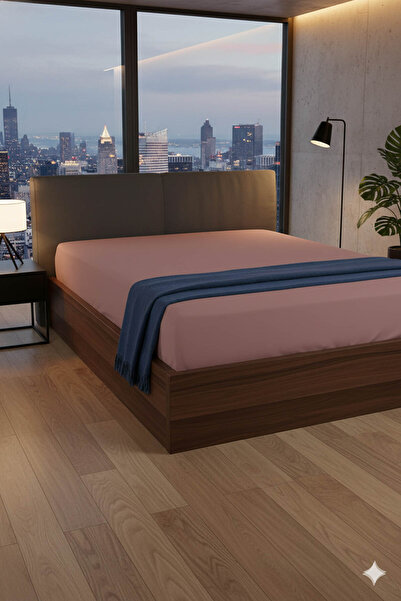 FAVORA 100% Cotton Ranforce Premium Double Bed Sheet - Powder