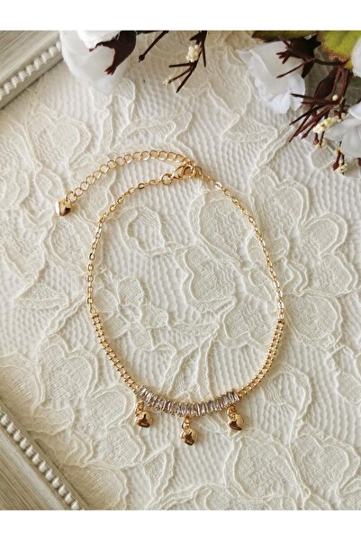 Halley Concept خلخال من الفولاذ بحجر الزركون ومفصل على شكل قلب