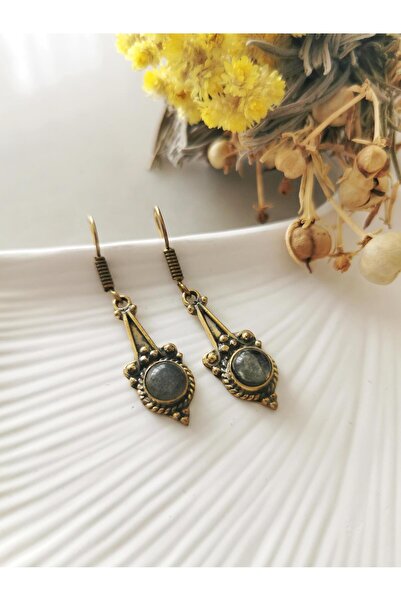 Halley Concept Natural Stone Brass Earrings