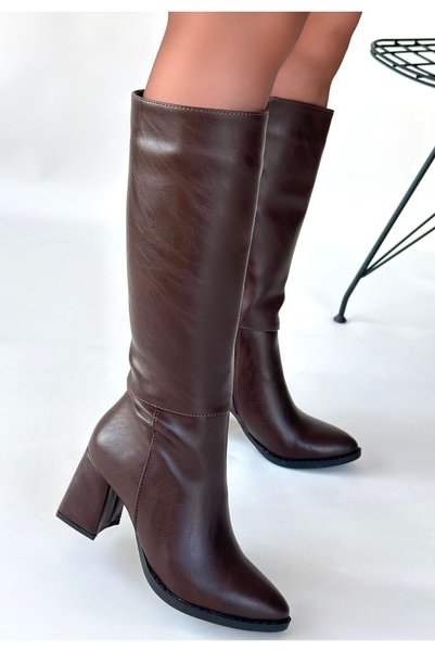 Erbilden Morena Bitter Brown Leather Heeled Boots