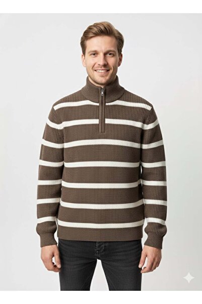 ModaPlaza Men's Zippered Sweater 218