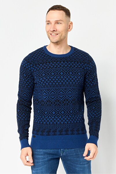 Lacoste Men Crew Neck Allover Print Sweater, Multicolor