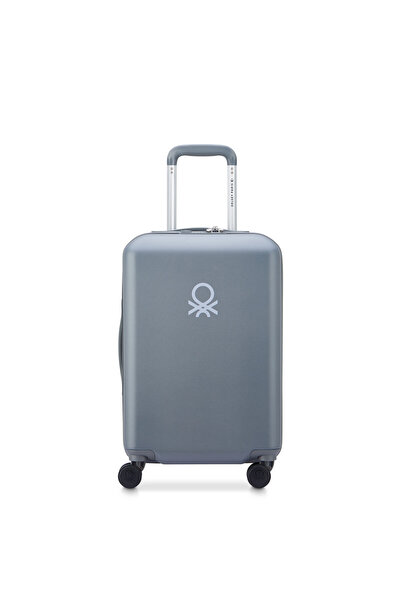 Delsey United Colors of Benetton Hardside 4-Double Wheel Luggage Trolley Cabin Suitcase 55cm Acier