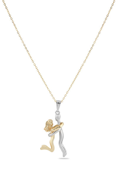 zelvona Çelik Sevgili Kolye Gold 45 cm