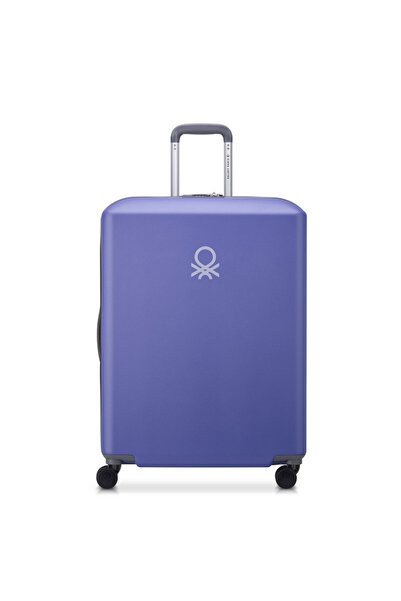 Delsey United Colors of Benetton Hardside 4-Double Wheel Luggage Trolley Suitcase 82cm Violet